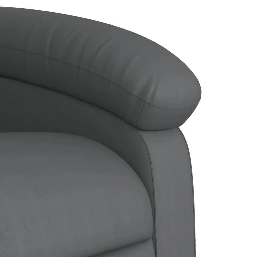 Fauteuil inclinable gris similicuir - 8
