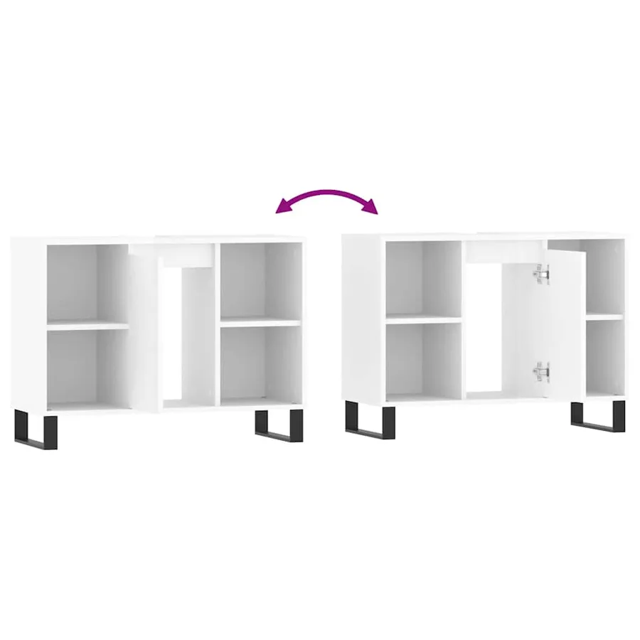 Armoire de salle de bain blanc brillant 80x33x60 cm - 10