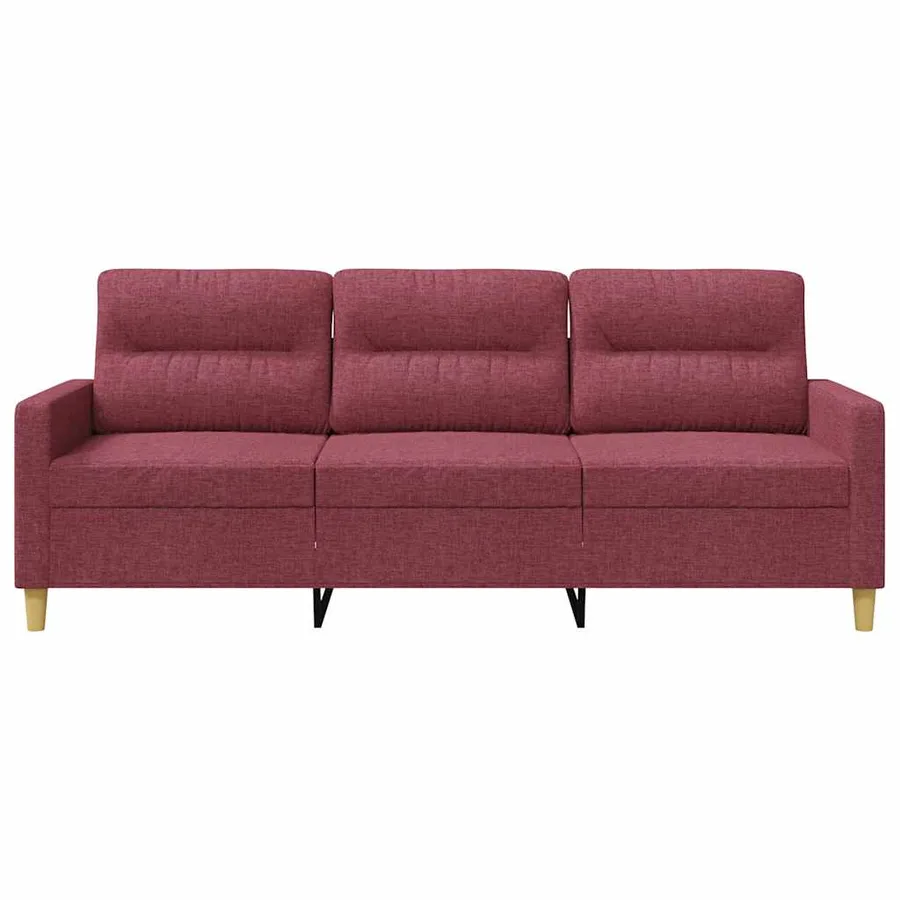 Canapé à 3 places Rouge bordeaux 180 cm Tissu - 4
