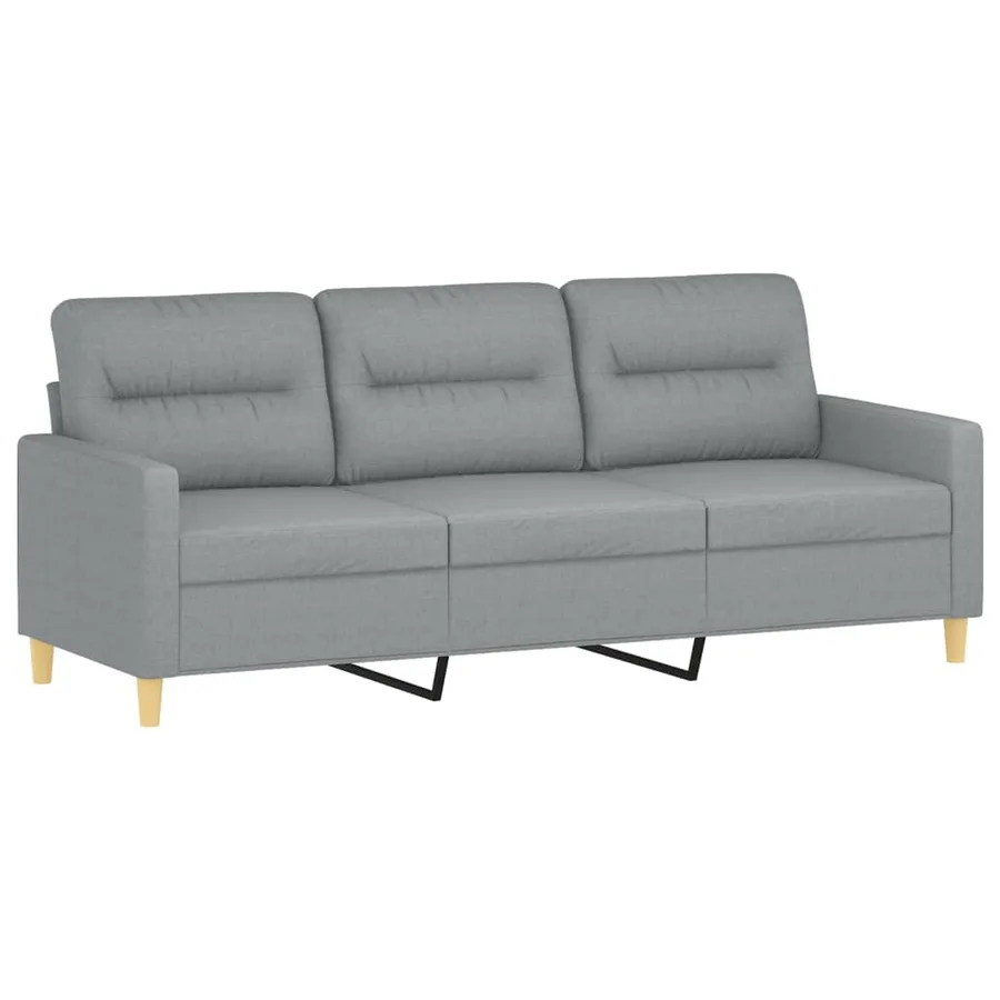 Ensemble de canapés 4 pcs avec coussins Gris clair Tissu - 5