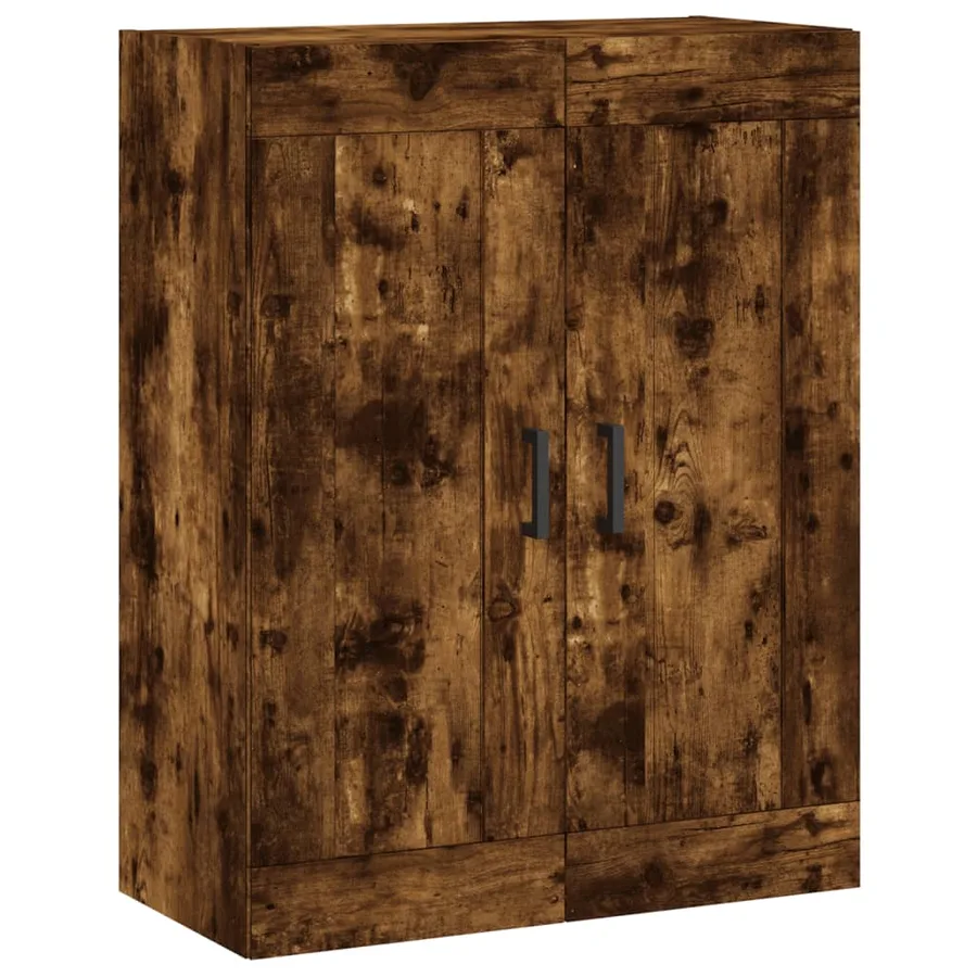 Armoire murale chêne fumé 69,5x34x90 cm bois d'ingénierie - 2
