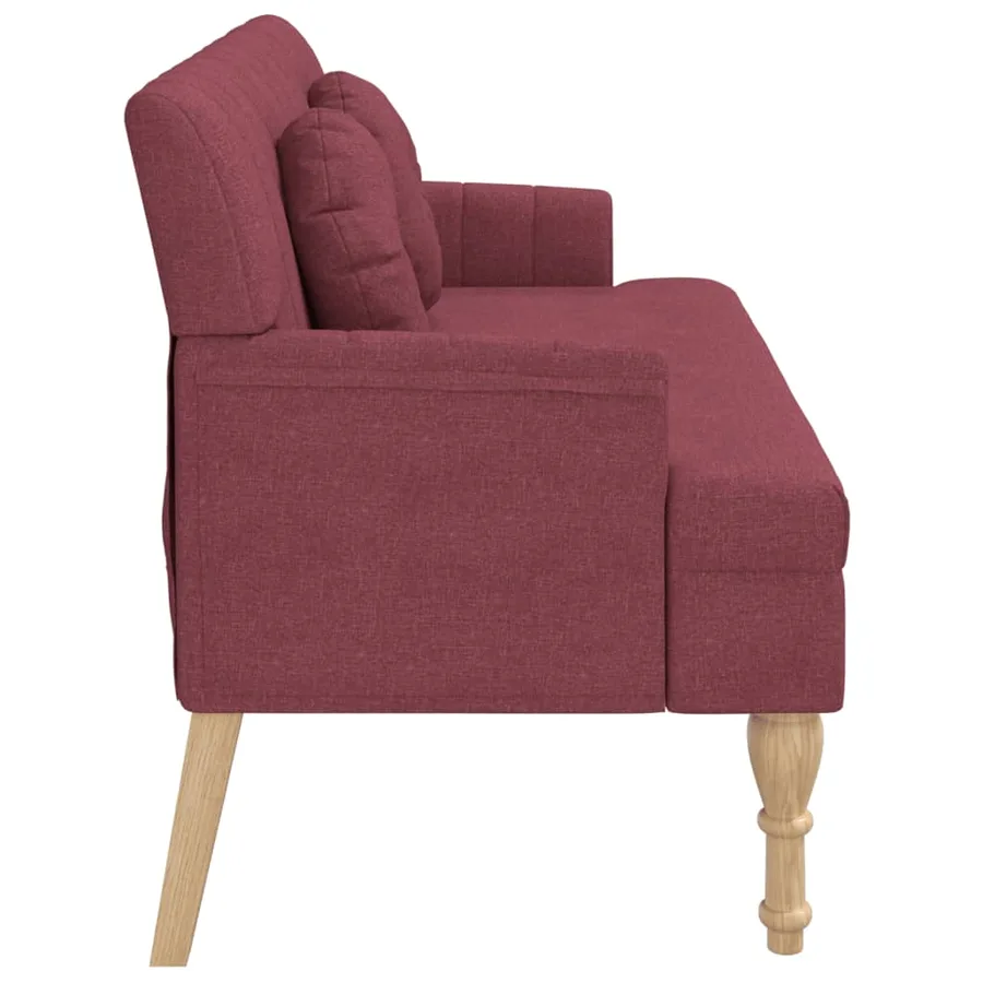 Banc avec coussins rouge bordeaux 113x64,5x75,5 cm tissu - 4