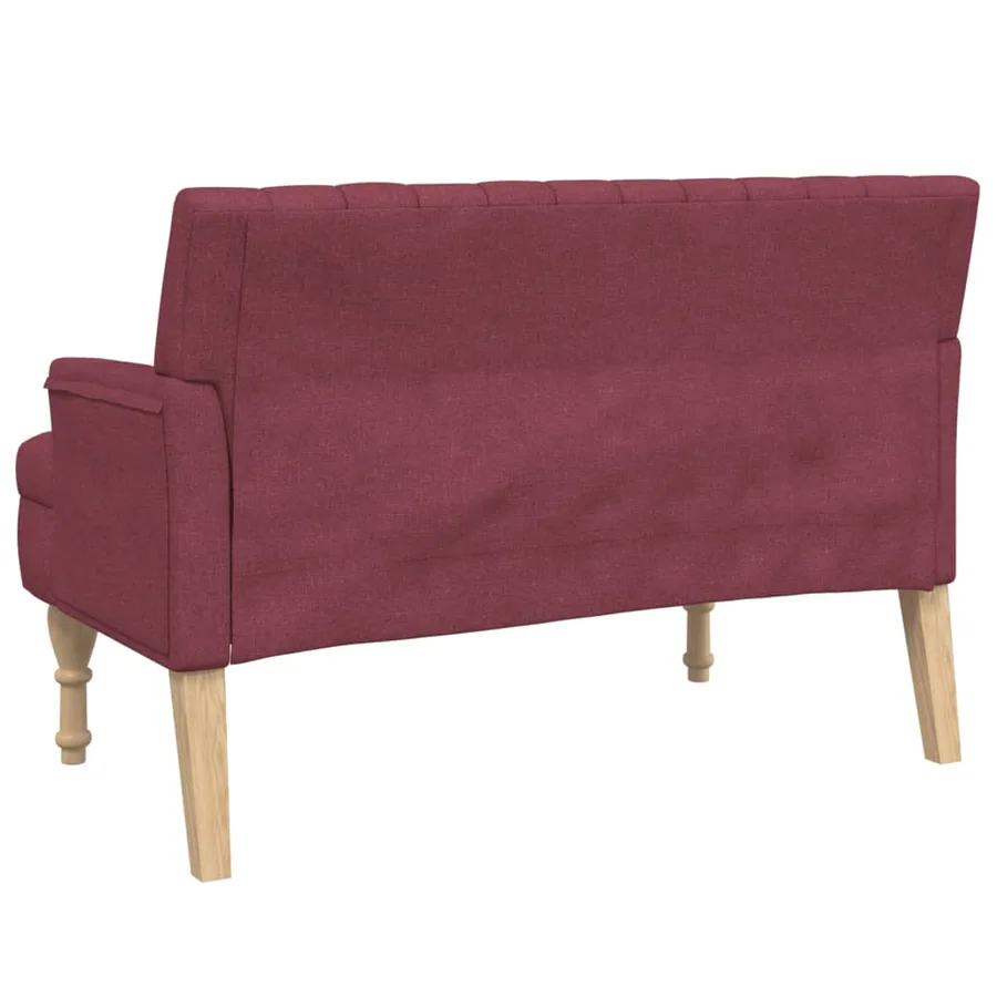 Banc avec coussins rouge bordeaux 113x64,5x75,5 cm tissu - 5