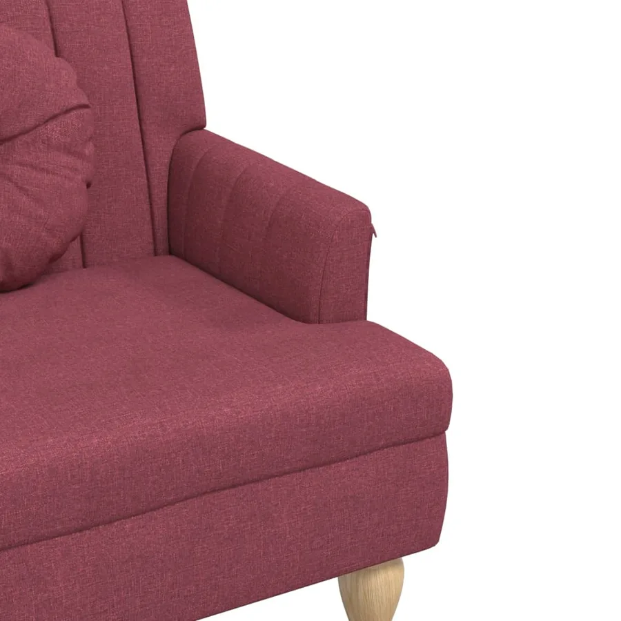 Banc avec coussins rouge bordeaux 113x64,5x75,5 cm tissu - 6