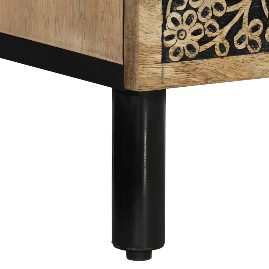 Tables de chevet 2 pcs 40x33x46 cm Bois de manguier solide - 12
