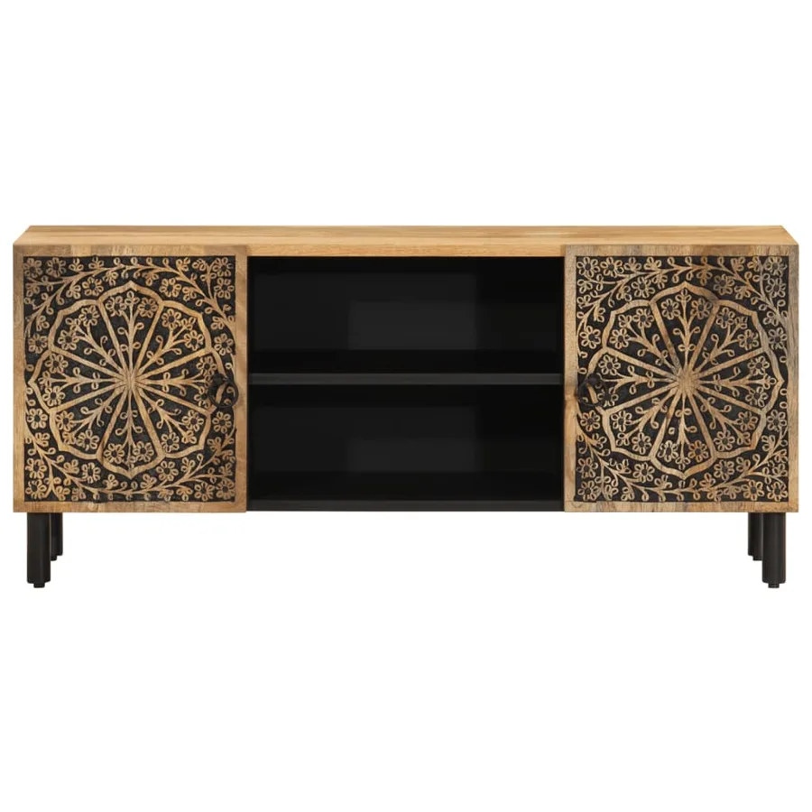 Meuble TV 105x33x46 cm Bois massif de manguier - 5