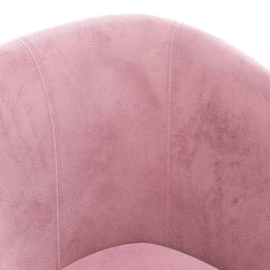 Chaise cabriolet avec repose-pied rose velours - 6