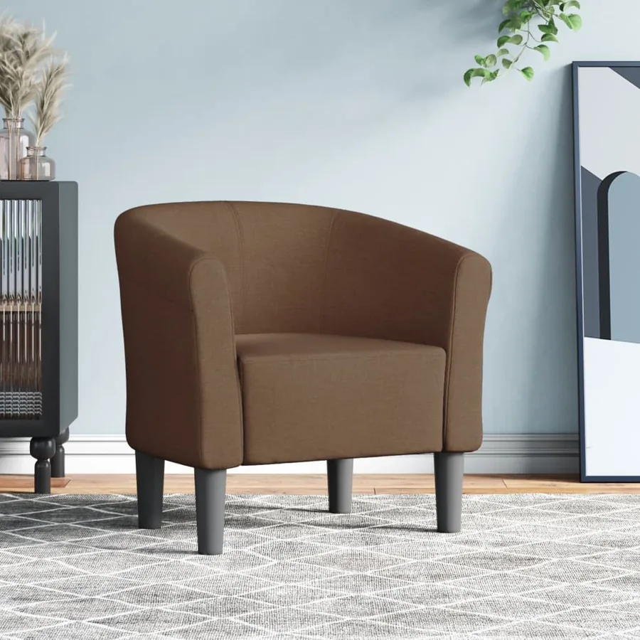 Chaise cabriolet marron tissu