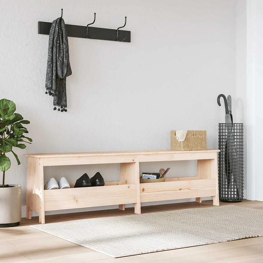 Banc d'entrée 160x28x45 cm Bois massif Pin