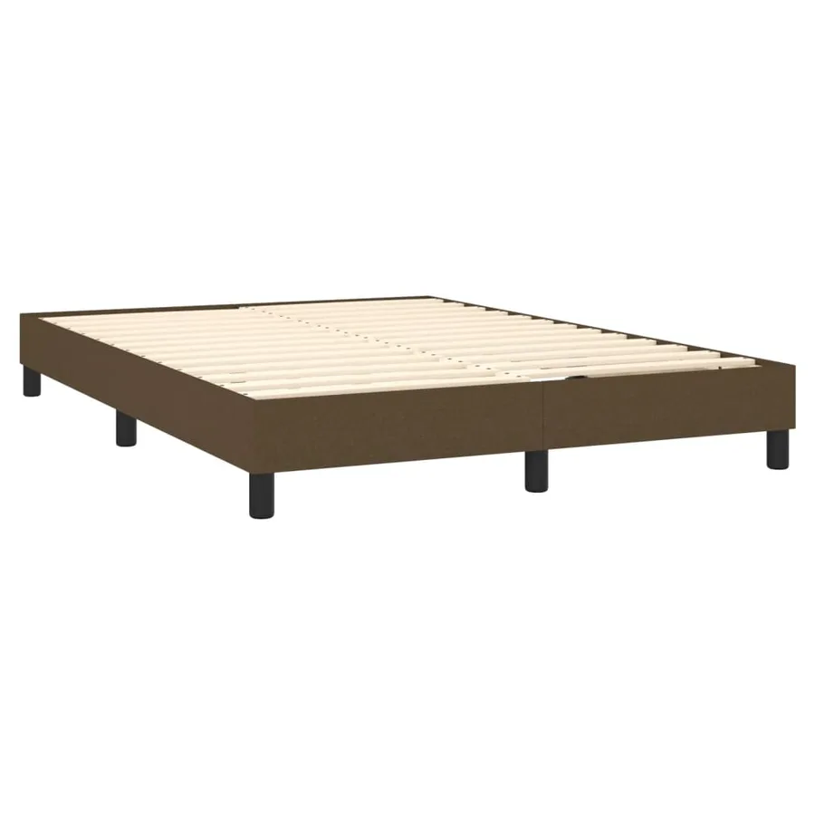 Sommier à lattes de lit matelas et LED Marron foncé 140x200 cm - 5