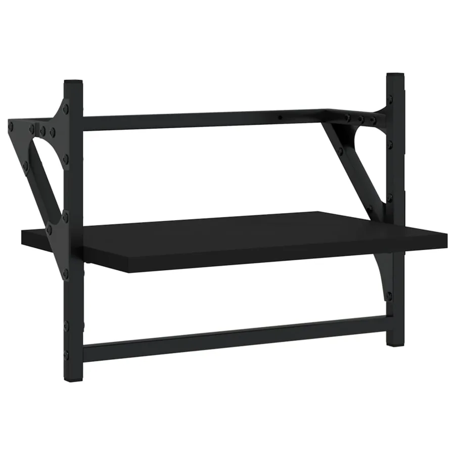 Étagères murales avec barres 2 pcs noir 40x25x30 cm - 4