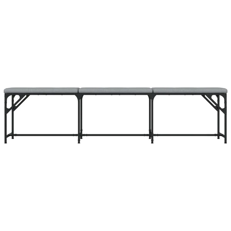 Banc à manger gris clair 186x32x45 cm acier et tissu - 4
