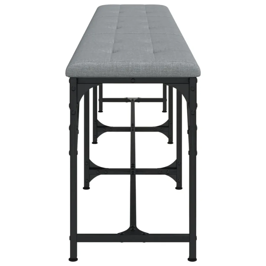 Banc à manger gris clair 186x32x45 cm acier et tissu - 5