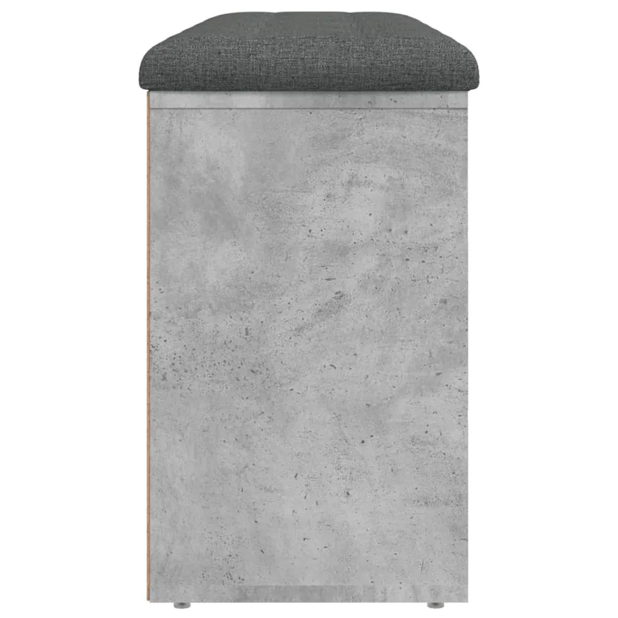 Banc à chaussures gris béton 102x32x50 cm bois d'ingénierie - 6