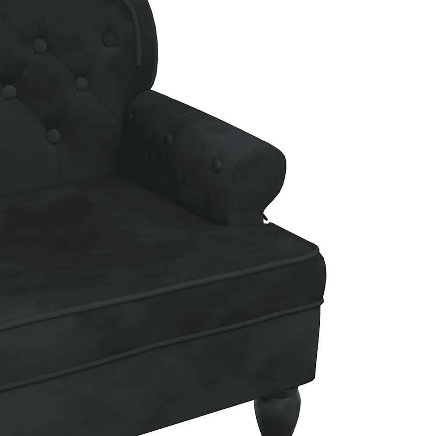 Banc avec dossier Noir 119,5x64,5x75 cm Velours - 7