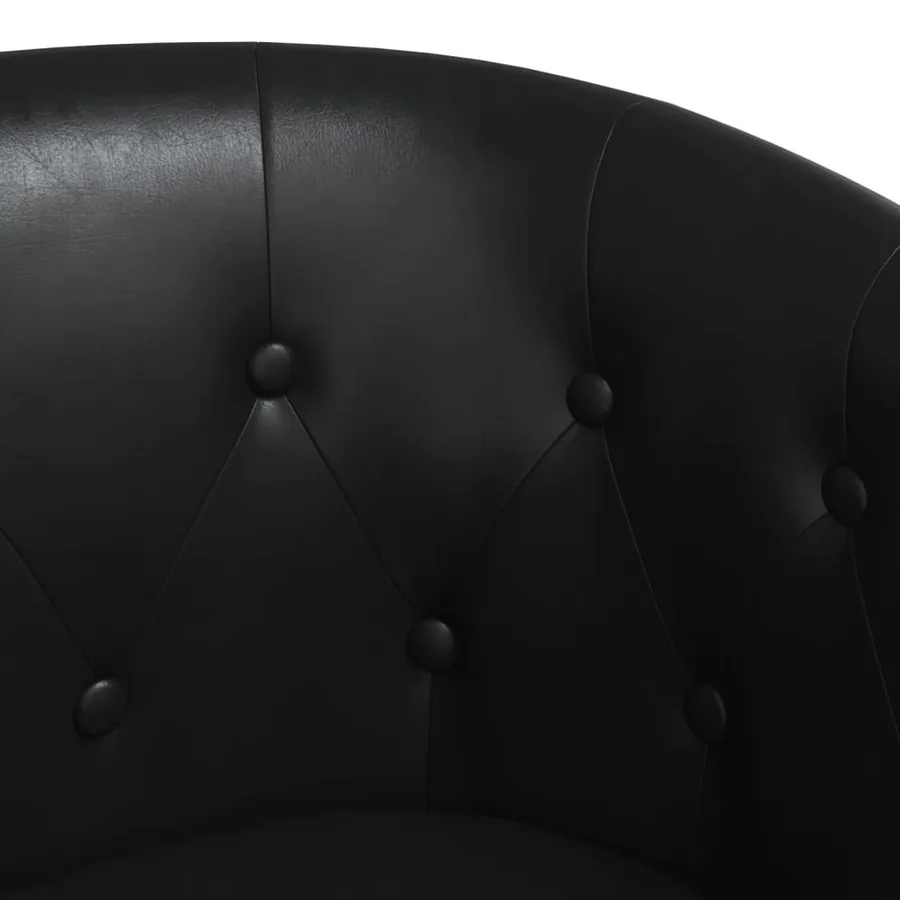 Chaise cabriolet avec repose-pied noir similicuir - 6