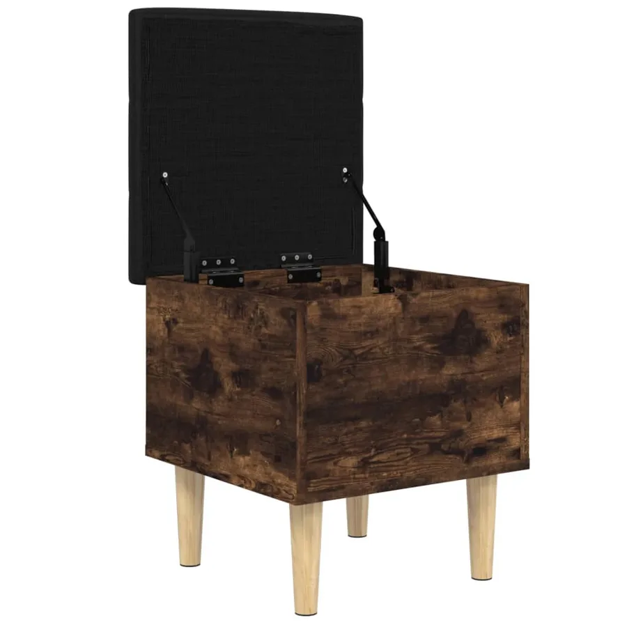 Banc de rangement chêne fumé 42x42x46 cm bois d'ingénierie - 4