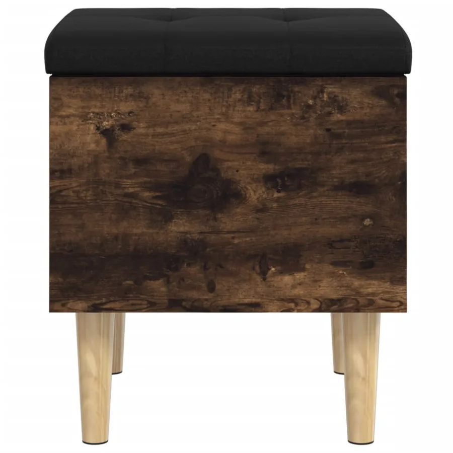 Banc de rangement chêne fumé 42x42x46 cm bois d'ingénierie - 5