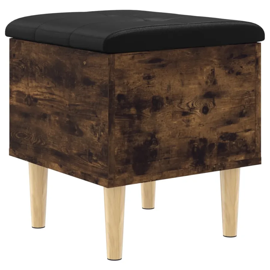 Banc de rangement chêne fumé 42x42x46 cm bois d'ingénierie - 7