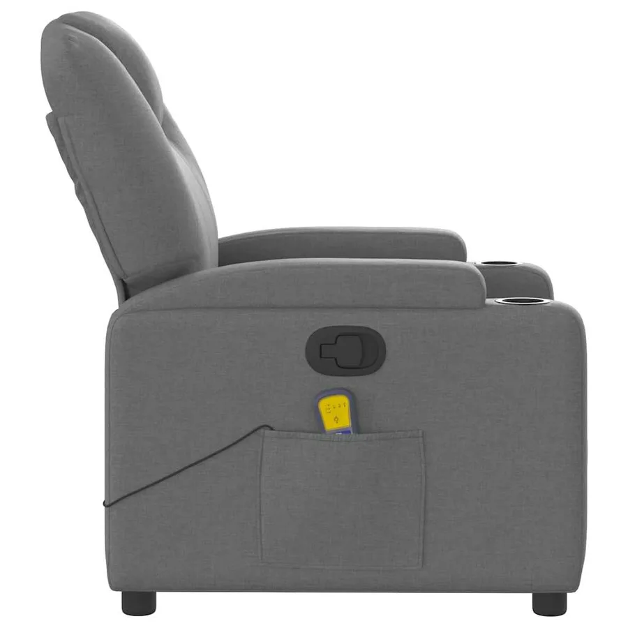 Fauteuil inclinable de massage gris foncé tissu - 8