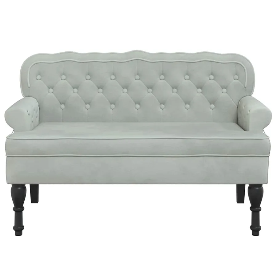 Banc avec dossier Gris clair 119,5 x 64,5 x 75 cm Velours - 3