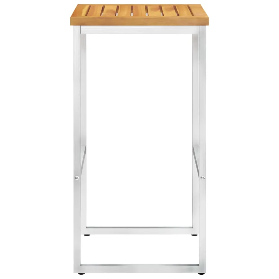 Chaises de bar lot de 4 bois d'acacia solide/acier inoxydable - 4