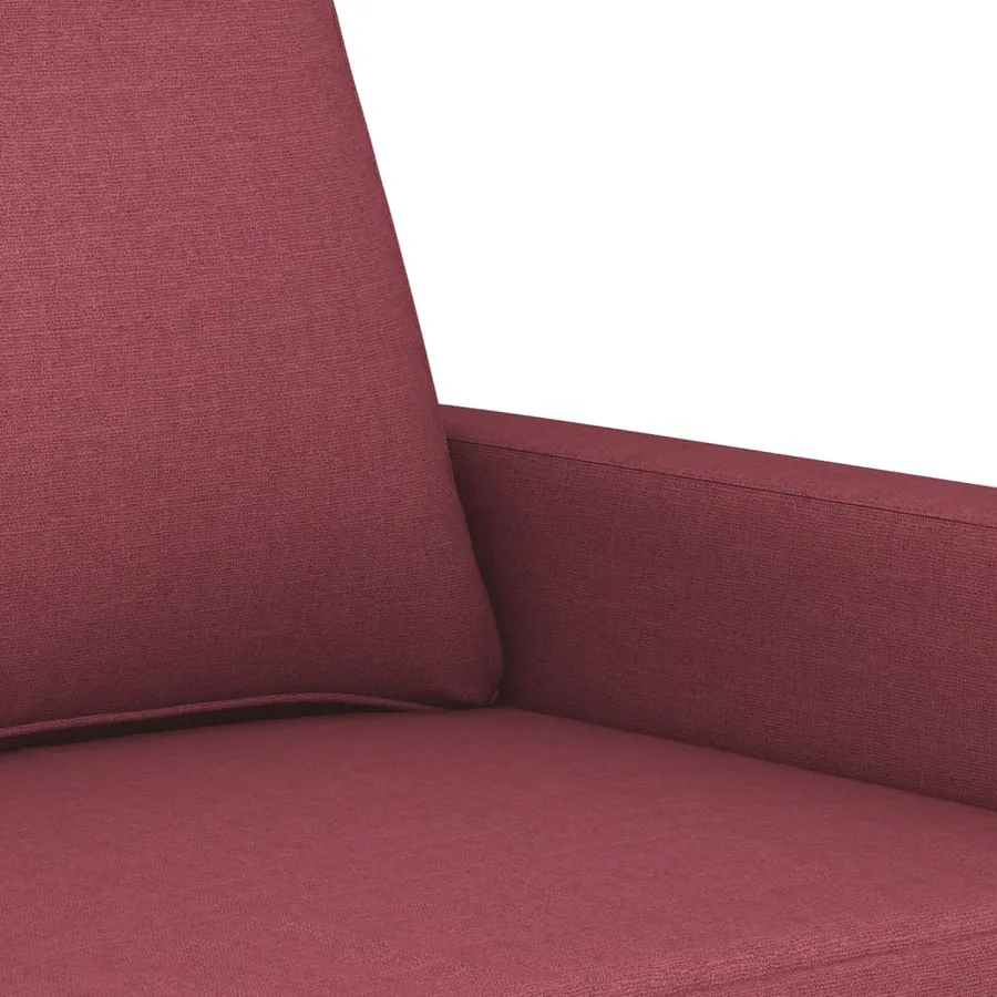 Ensemble de canapés 3 pcs avec coussins Rouge bordeaux Tissu - 6