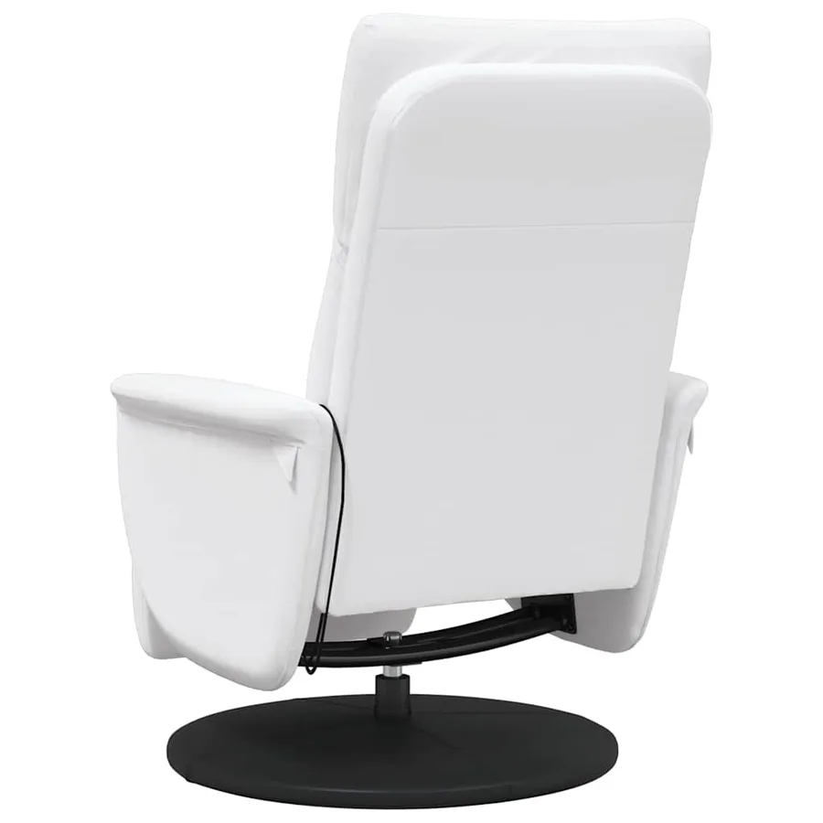 Fauteuil inclinable de massage repose-pieds blanc similicuir - 7