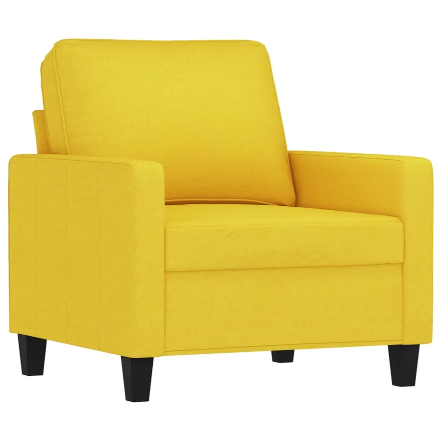 Fauteuil avec repose-pied Jaune clair 60 cm Tissu - 4