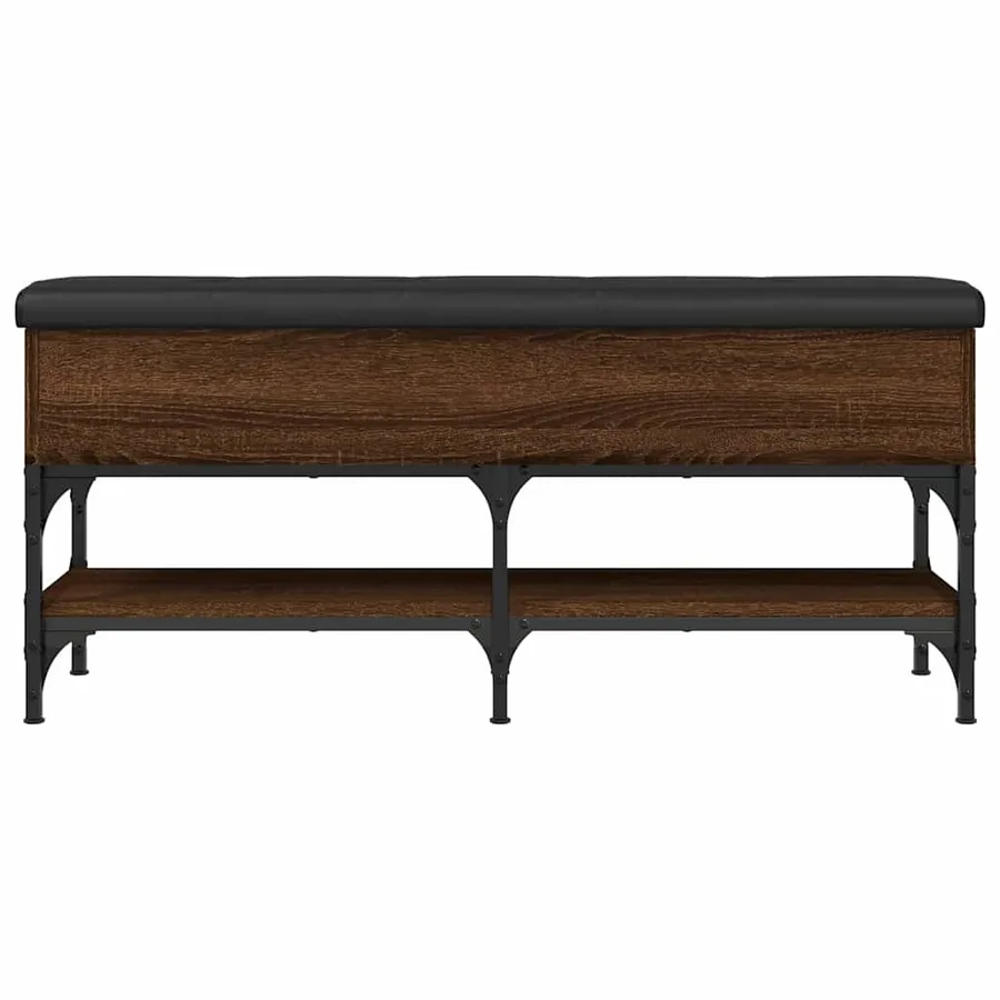 Banc à chaussures chêne marron 102x32x45 cm bois d'ingénierie - 6