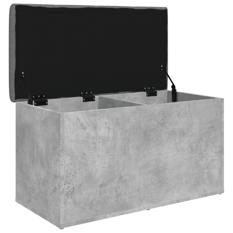 Banc de rangement gris béton 82x42x45 cm bois d'ingénierie - 4