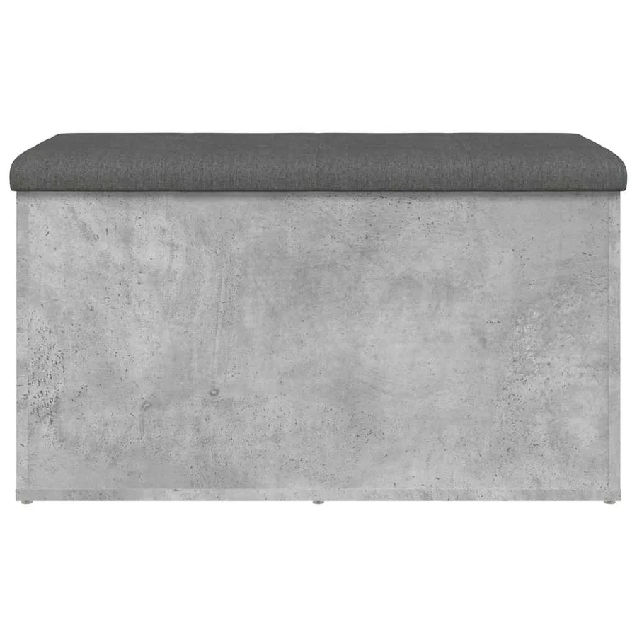 Banc de rangement gris béton 82x42x45 cm bois d'ingénierie - 5