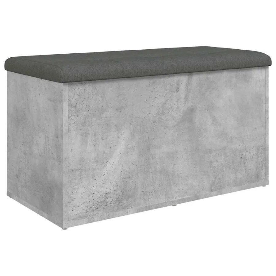 Banc de rangement gris béton 82x42x45 cm bois d'ingénierie - 6