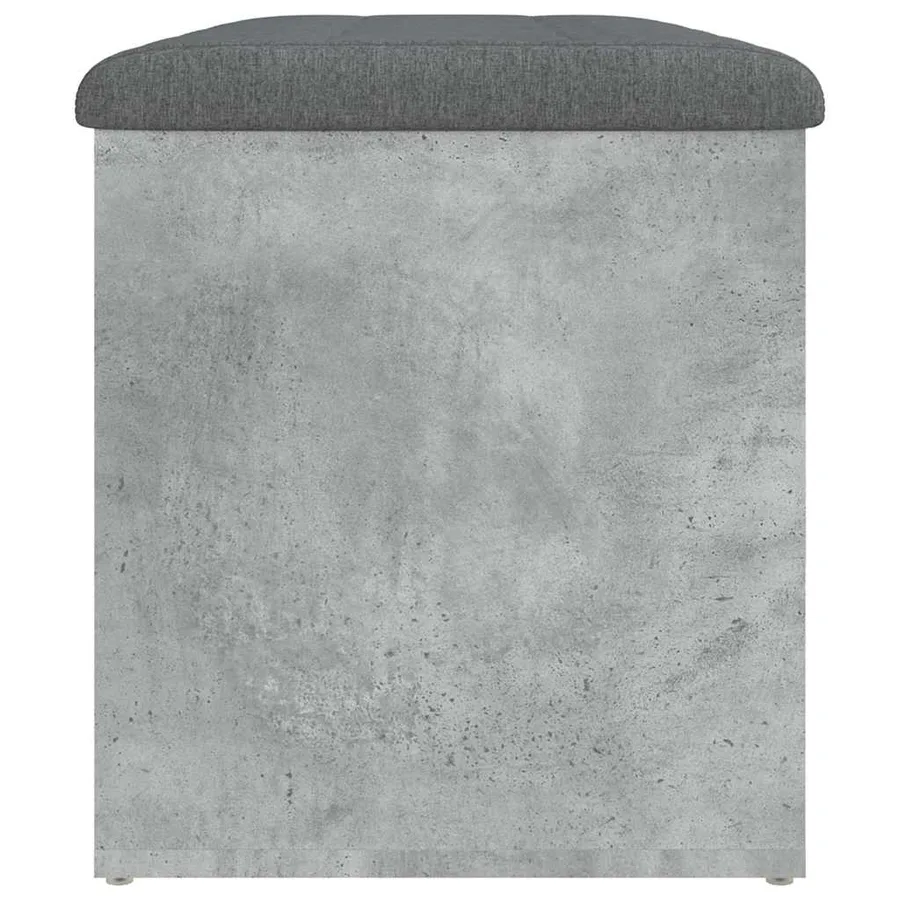 Banc de rangement gris béton 82x42x45 cm bois d'ingénierie - 7