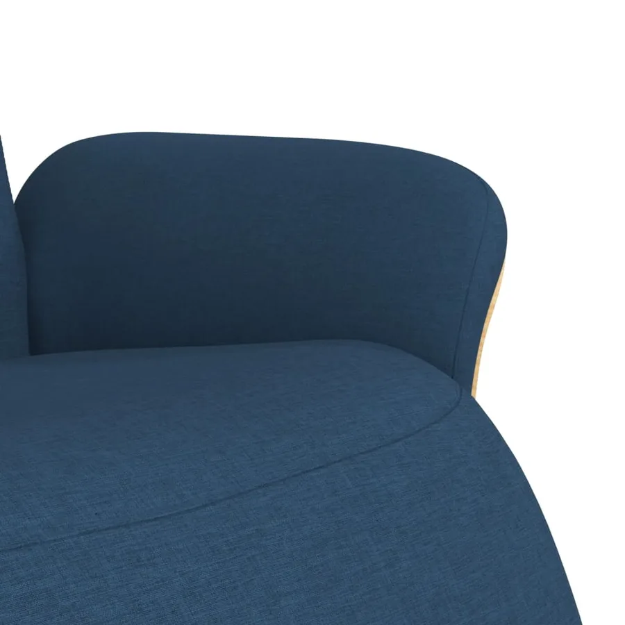 Fauteuil inclinable avec repose-pieds bleu tissu - 6