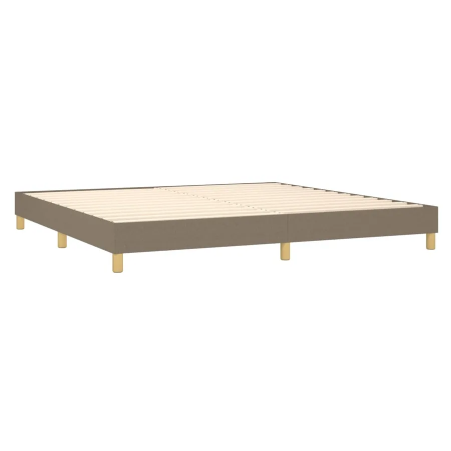 Sommier à lattes de lit et matelas et LED Taupe 200x200cm Tissu - 5