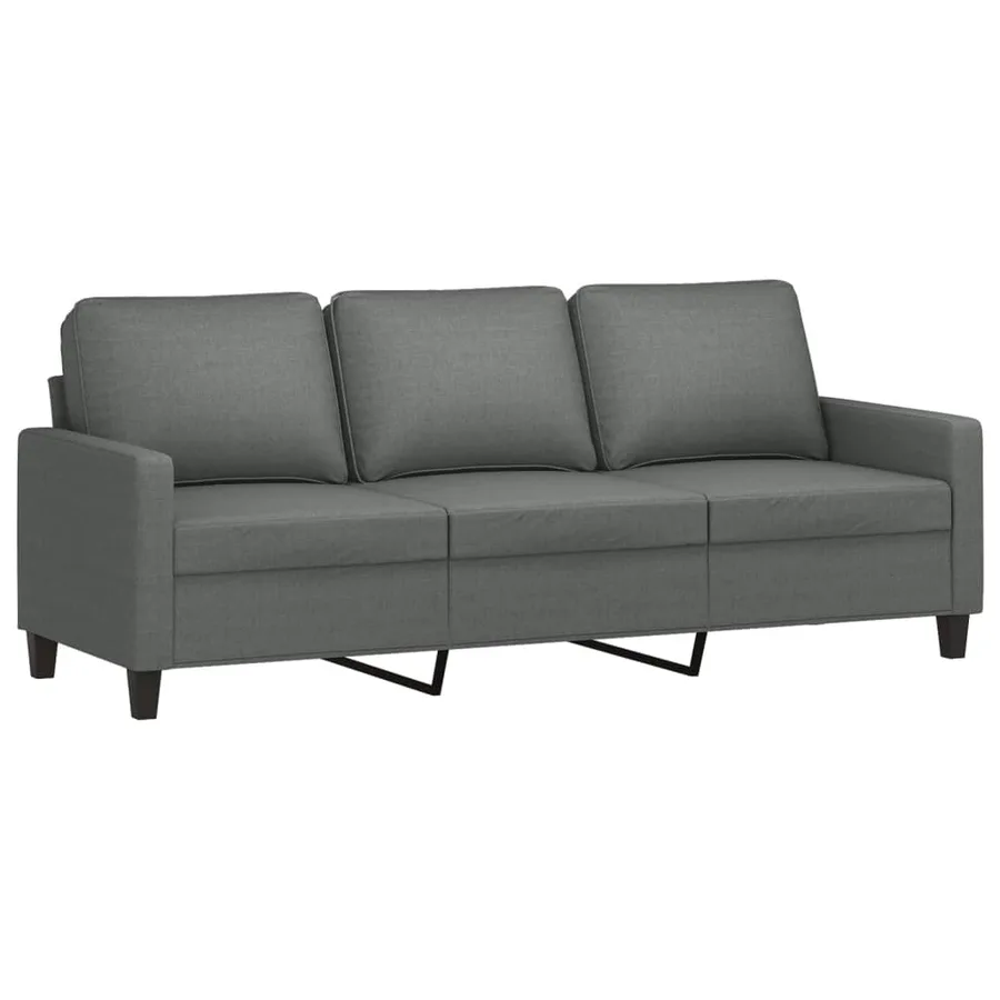 Ensemble de canapés 3 pcs avec coussins Gris foncé Tissu - 5