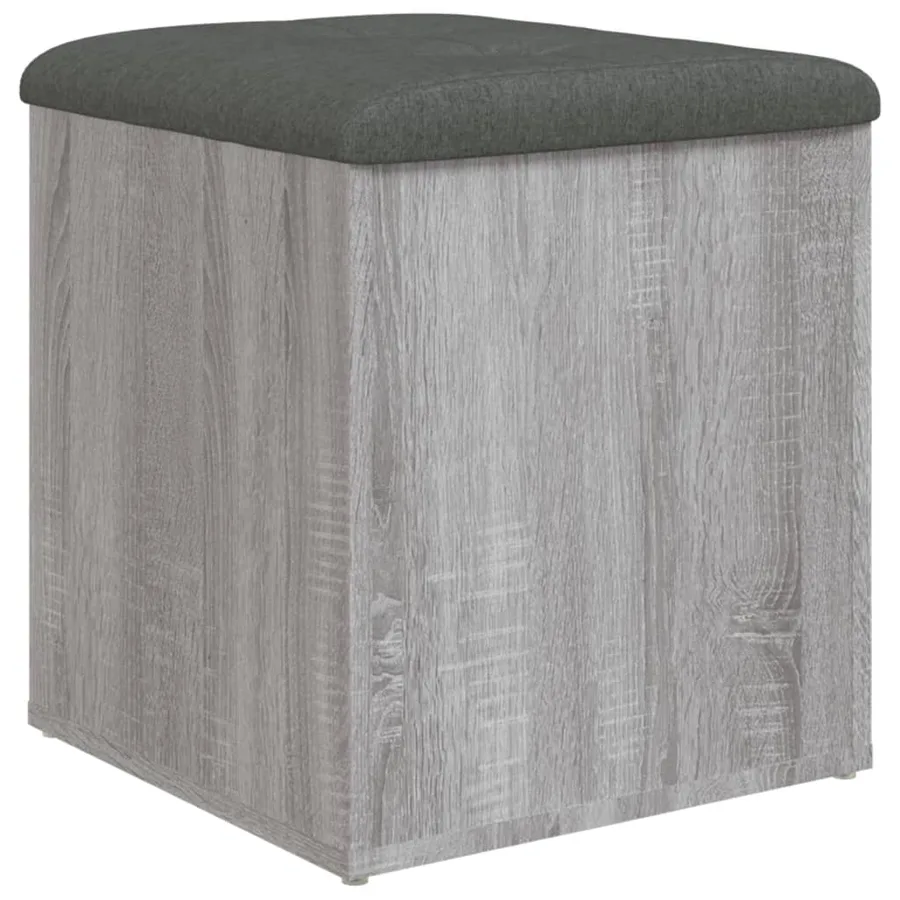 Banc de rangement sonoma gris 42x42x45 cm bois d'ingénierie - 2
