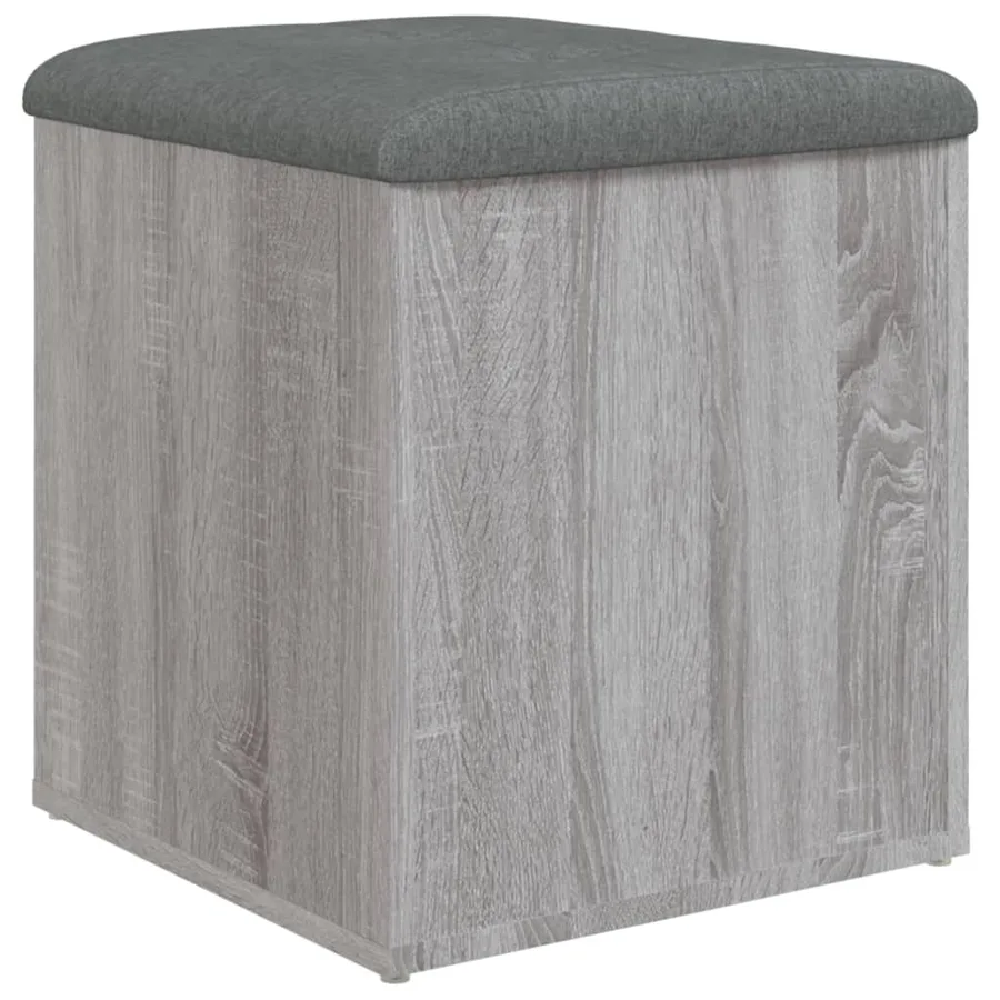 Banc de rangement sonoma gris 42x42x45 cm bois d'ingénierie - 6