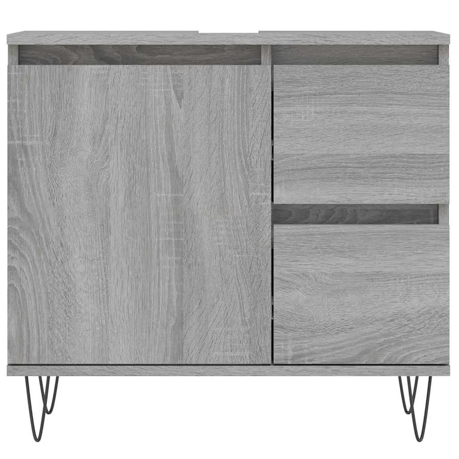 Armoire de bain sonoma gris 65x33x60 cm bois d'ingénierie - 5