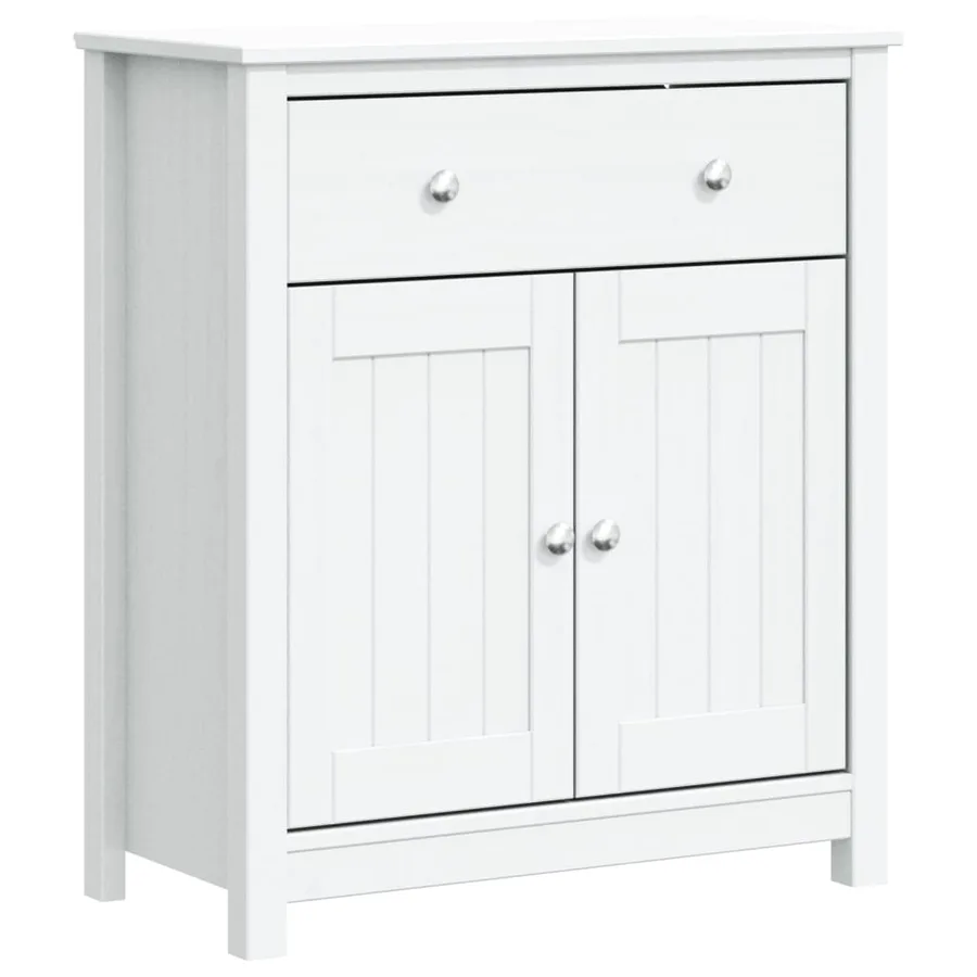 Armoire de salle de bain BERG blanc 69,5x34x80 cm pin massif - 2