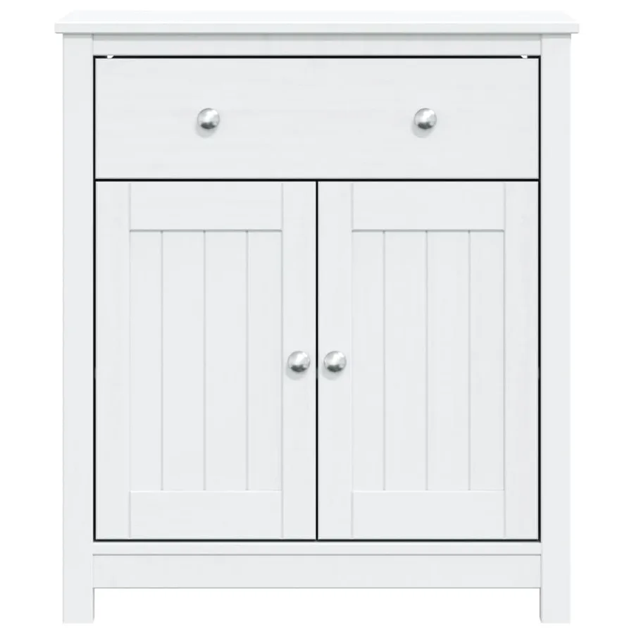 Armoire de salle de bain BERG blanc 69,5x34x80 cm pin massif - 3