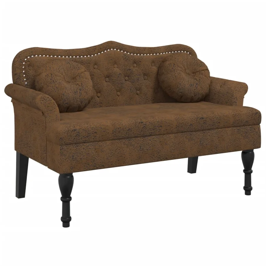 Banc avec coussins Marron 120,5 x 65 x 75 cm Similicuir - 2