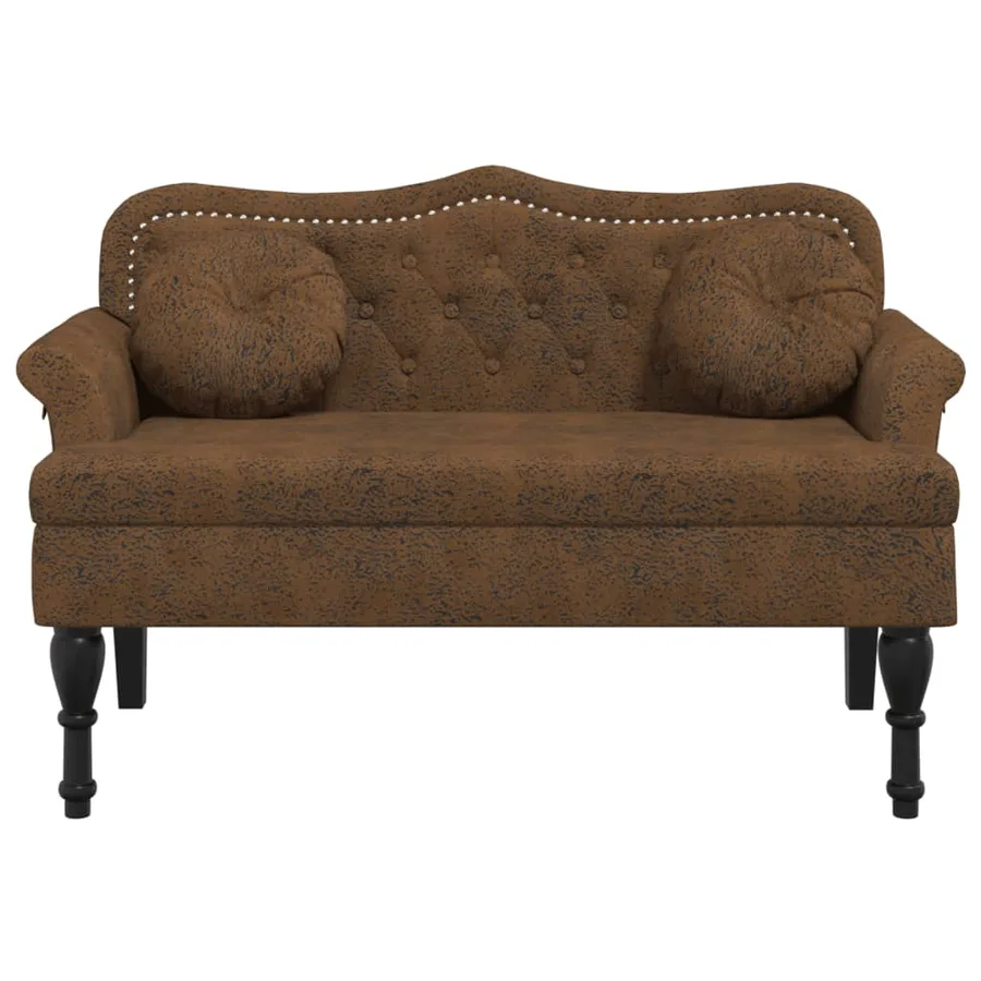 Banc avec coussins Marron 120,5 x 65 x 75 cm Similicuir - 3