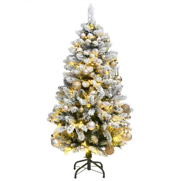 Sapin de Noël artificiel articulé 150 LED et boules 150 cm