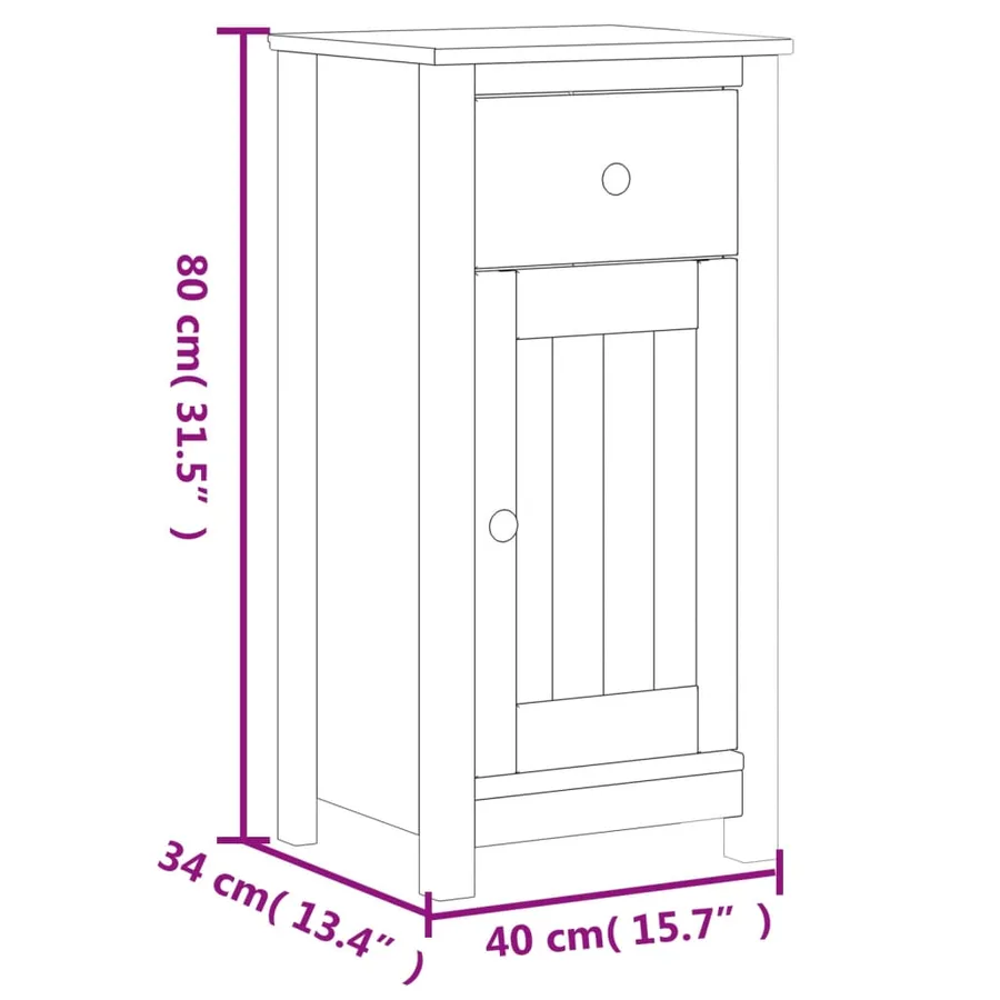 Meubles de salle de bain 4 pcs BERG blanc bois de pin massif - 10