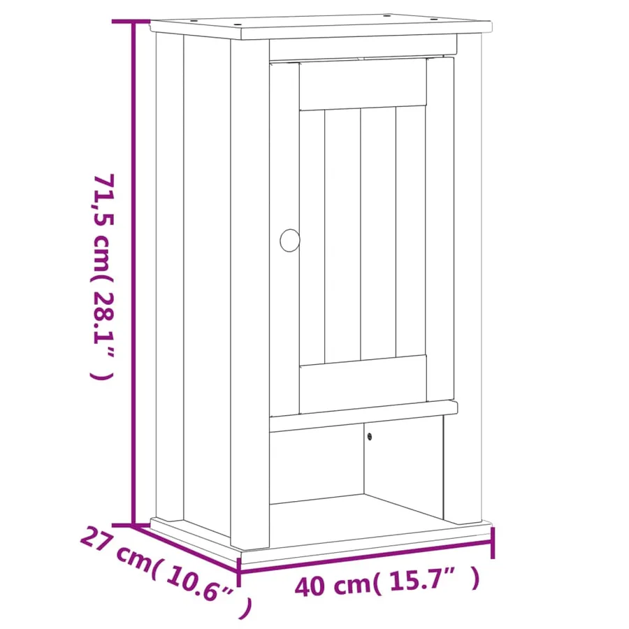 Meubles de salle de bain 4 pcs BERG blanc bois de pin massif - 11