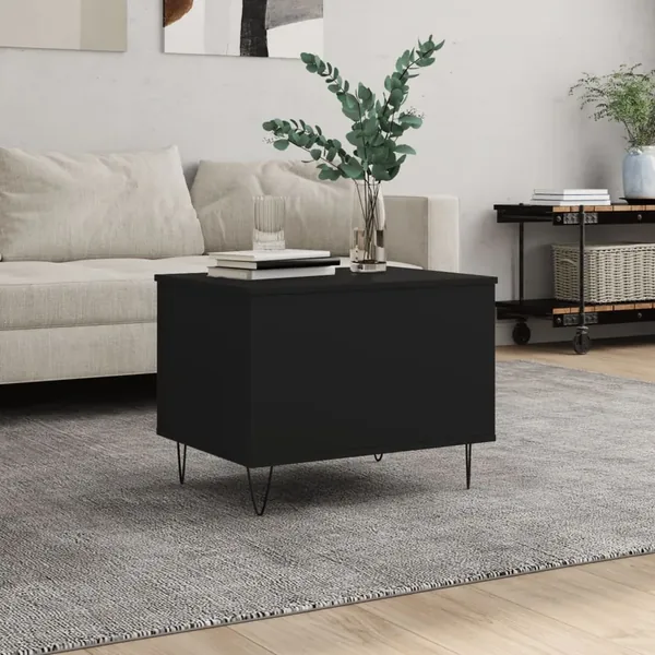 Table basse Noir 60x44,5x45 cm Bois d'ingénierie