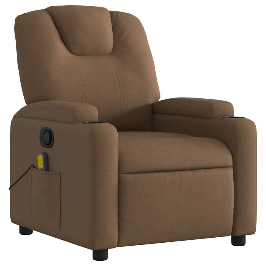 Fauteuil de massage inclinable Marron Tissu - 3
