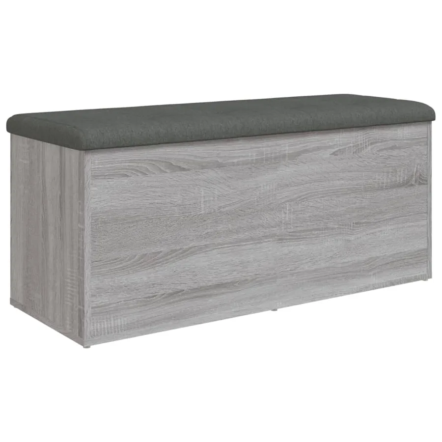Banc de rangement sonoma gris 102x42x45 cm bois d'ingénierie - 2